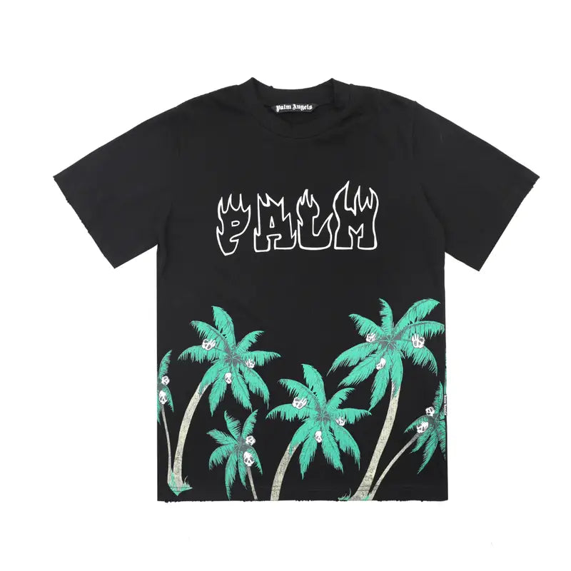 Palm Angels Totenkopf und Palmen T-Shirt: Stylisches Baumwollshirt für Streetwear-Fans