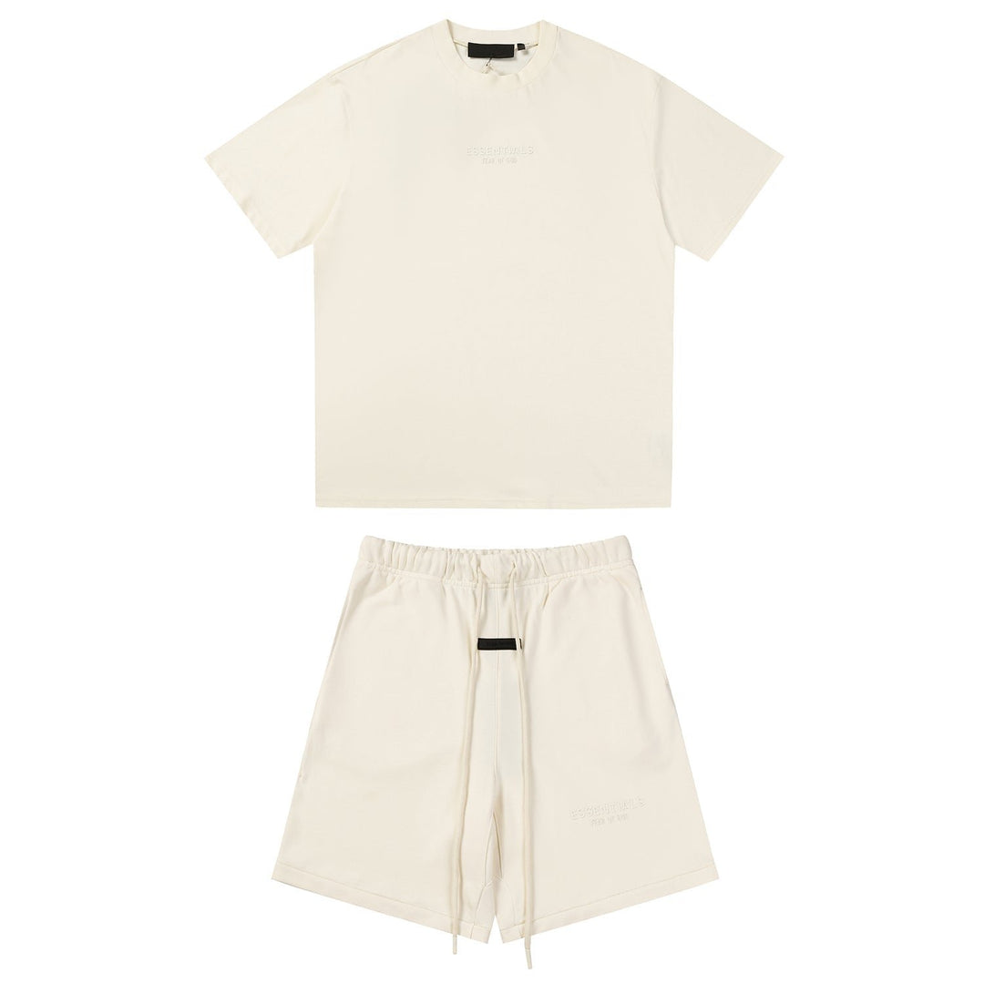 Essentials Beiger Trainingsanzug: Komfortabler Oversized Streetwear-Look für Ihn