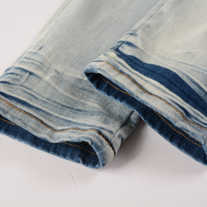 Amiri Blaue Distressed Designer Jeans für Herren – Stylisch, Hochwertig, Modern