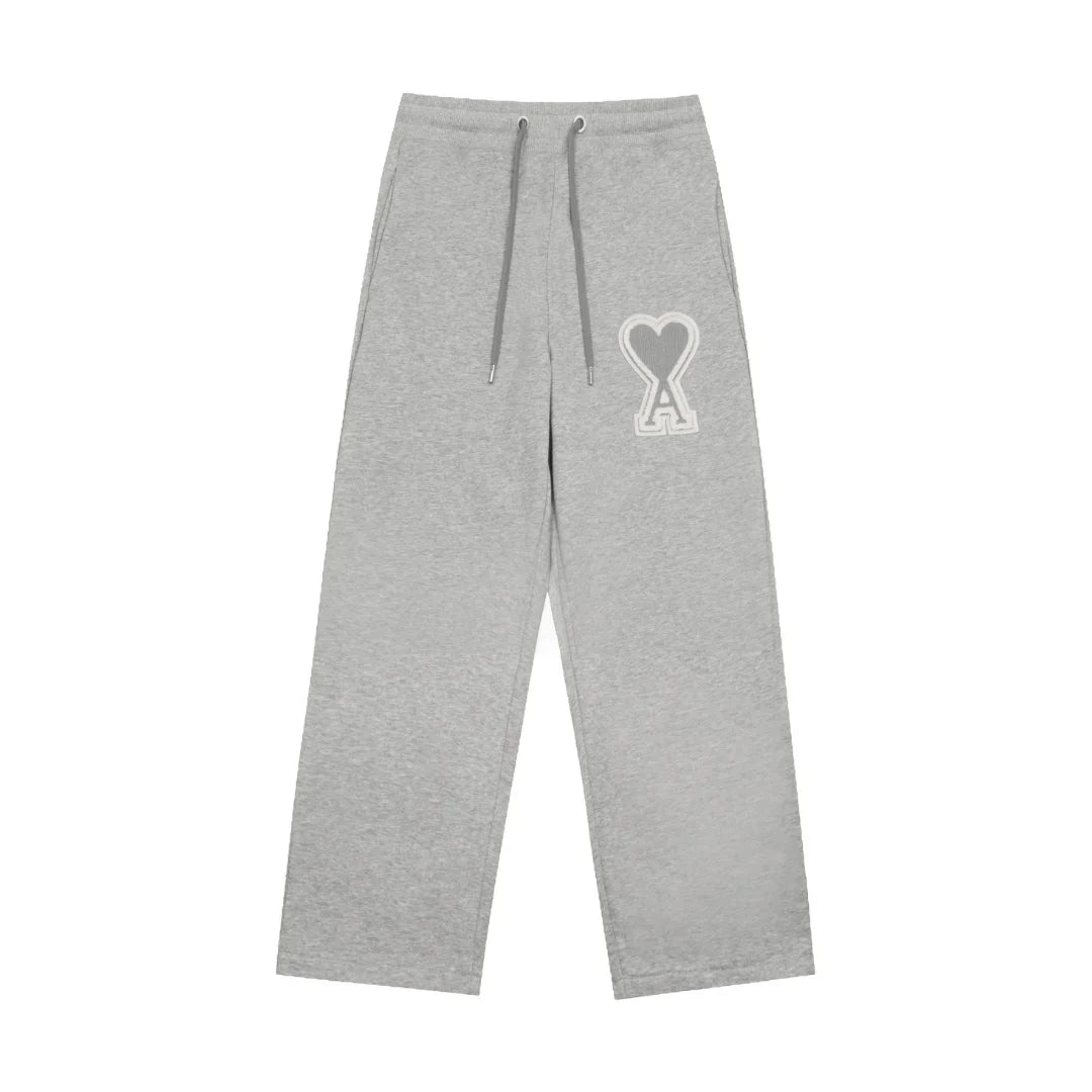 AMI Paris Bequeme Sportliche Trackpants Jogginghose für Herren – Grau Schwarz Unisex Style