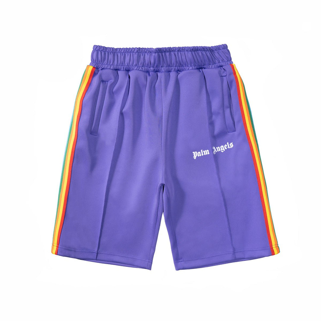 Palm Angels Modische Schwarze Track Shorts mit Weißem Seitenstreifen Herren