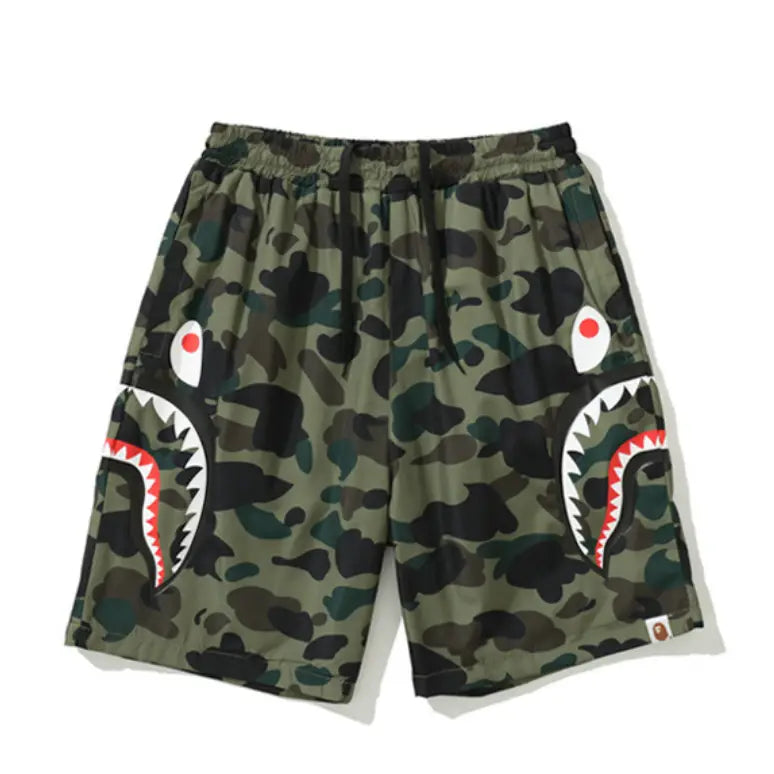 BAPE Streetwear Hai Camo Shorts Herren – Bequeme Baumwolle für Lässigen Stil