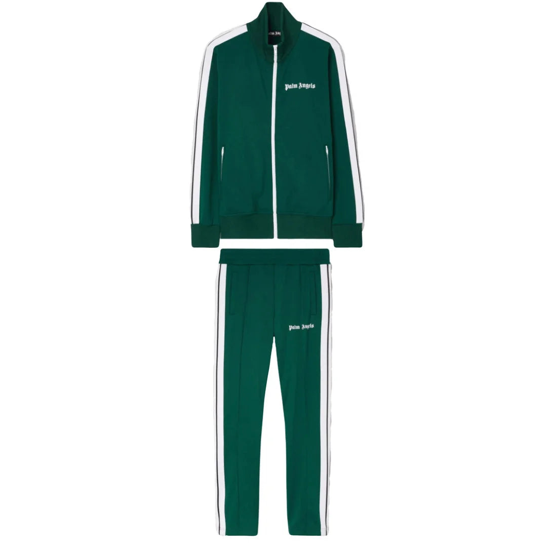 Palm Angels Grüner Luxus Tracksuit: Stilvoller Trainingsanzug für Herren und Damen