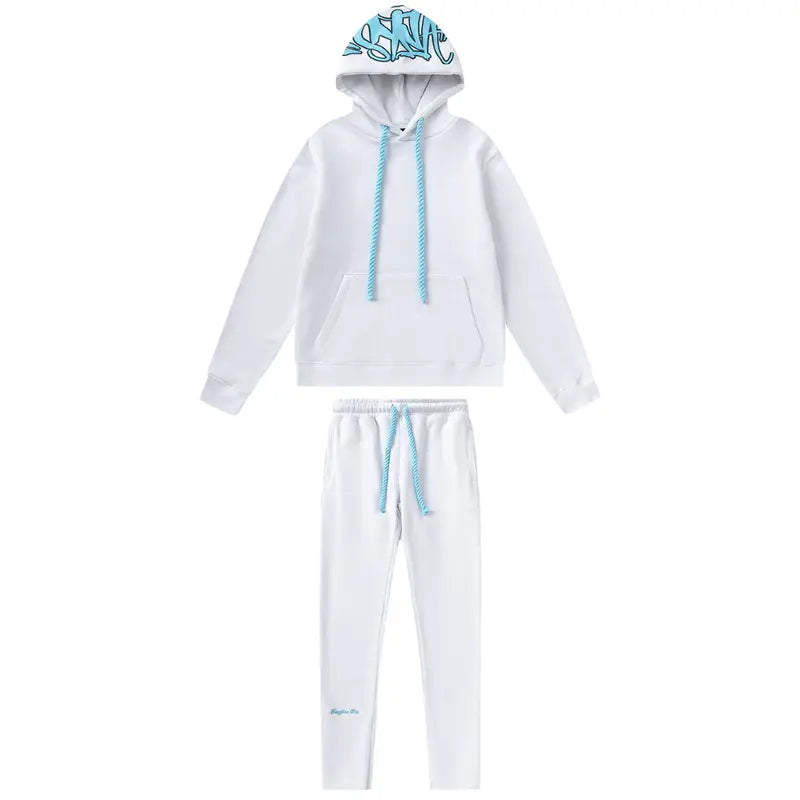 Syna World Weiß Blau Trainingsanzug – Urbaner Streetwear Style für Ihn
