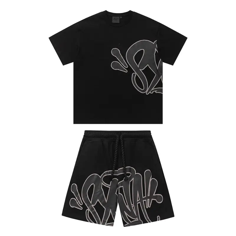 Stylischer Syna World Schwarzer Trainingsanzug für Herren – Komfort & Streetwear-Look