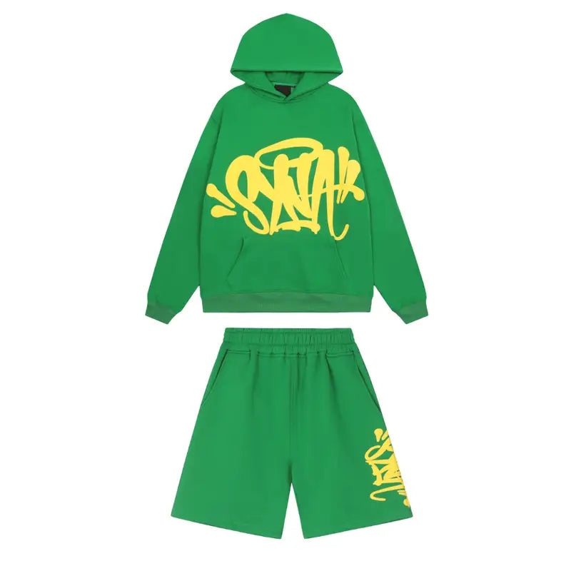 Syna World Grünes Streetwear Set: Bequemer Jogginganzug für Stilbewusste