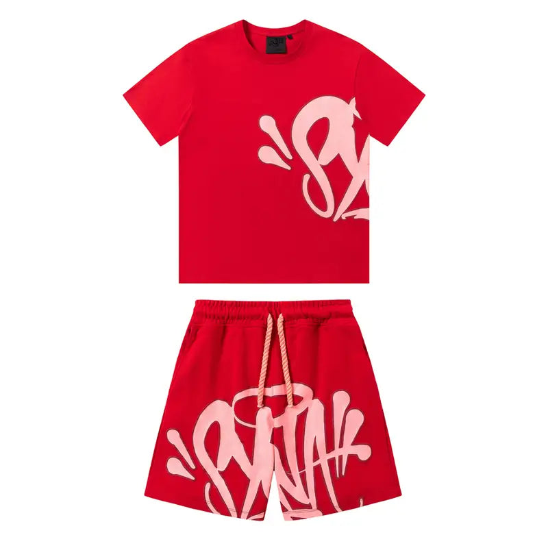 Syna World Roter Unisex Trainingsanzug – Bequemes Streetwear-Set für ultimativen Stil
