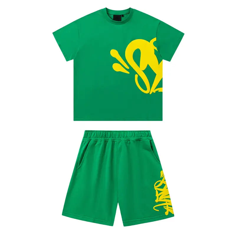 Syna World Grüner Urban Streetwear Trainingsanzug: Stylisch, Bequem, Perfekter Casual Fit