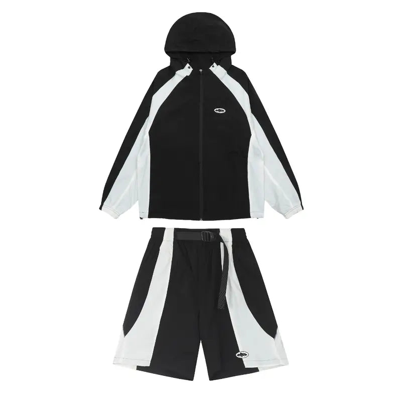 Exklusives Corteiz Schwarzes Streetwear Set – Stylisches Oberteil und Hose