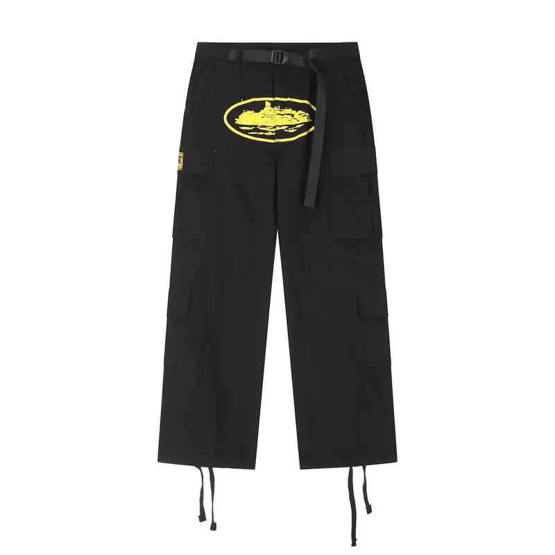 Corteiz Alcatraz Gelbe Cargo Hose: Stylische Baggy Streetwear für Urbanen Look