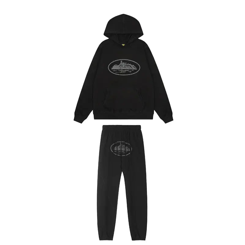 Corteiz Triple Black Trainingsanzug: Stylisch, Bequem, Exklusiv für Streetwear-Fans