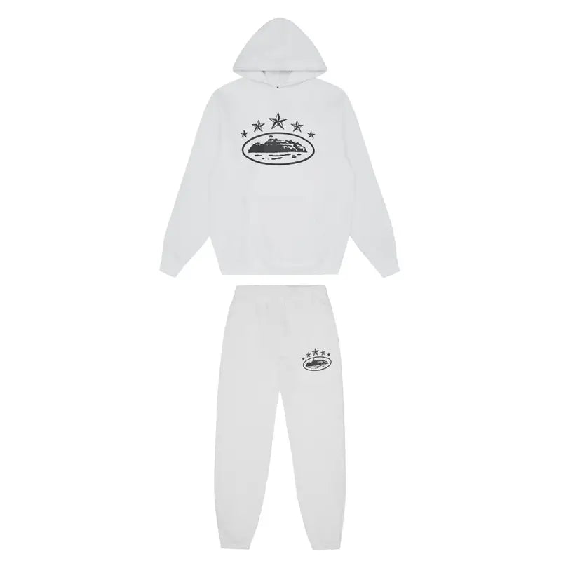 Corteiz 5 Sterne Weißer Trainingsanzug – Stylischer Premium Streetwear Komfort
