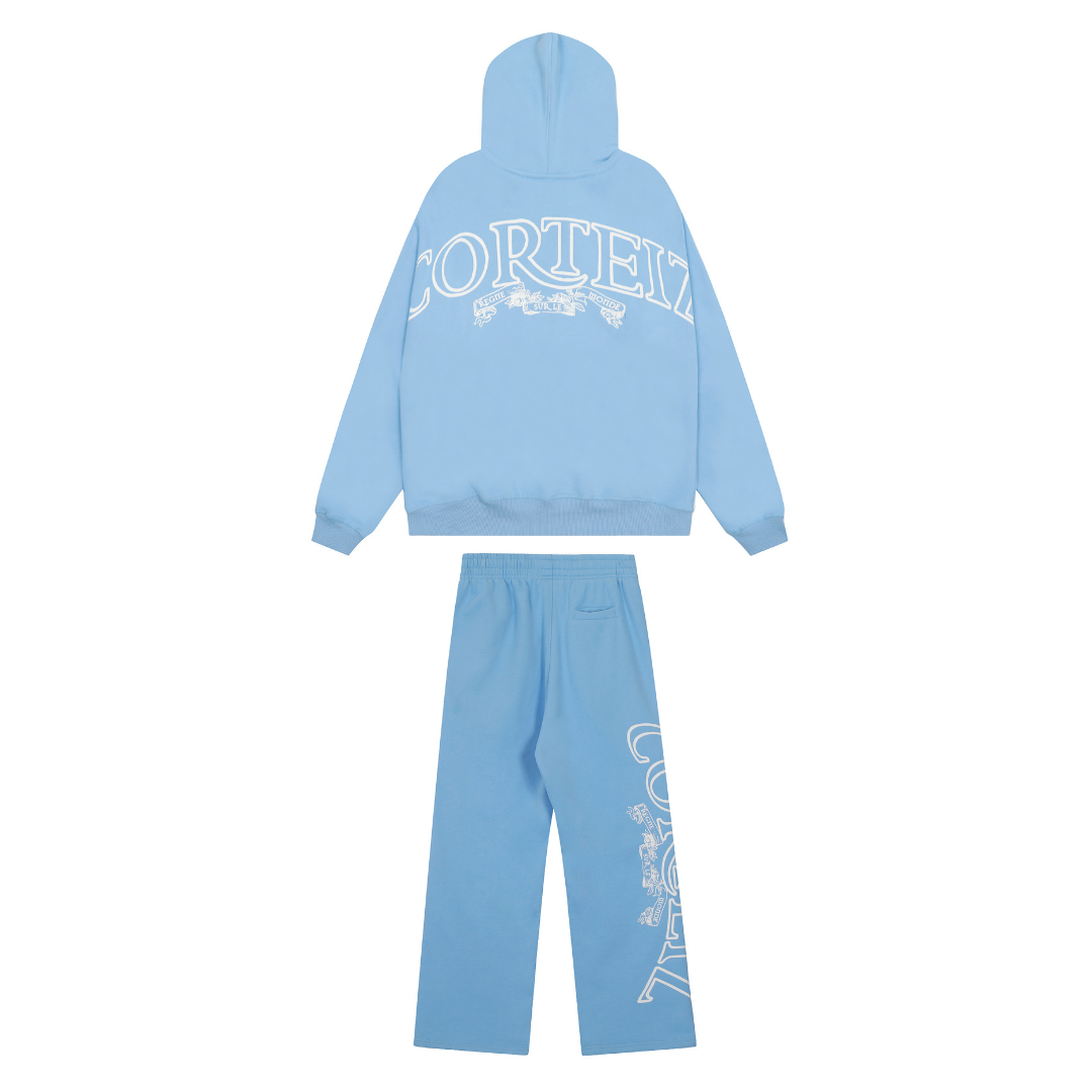 Corteiz Urban Blauer Jogginganzug Set – Stilvoll, Bequem, Modern für Streetwear-Looks