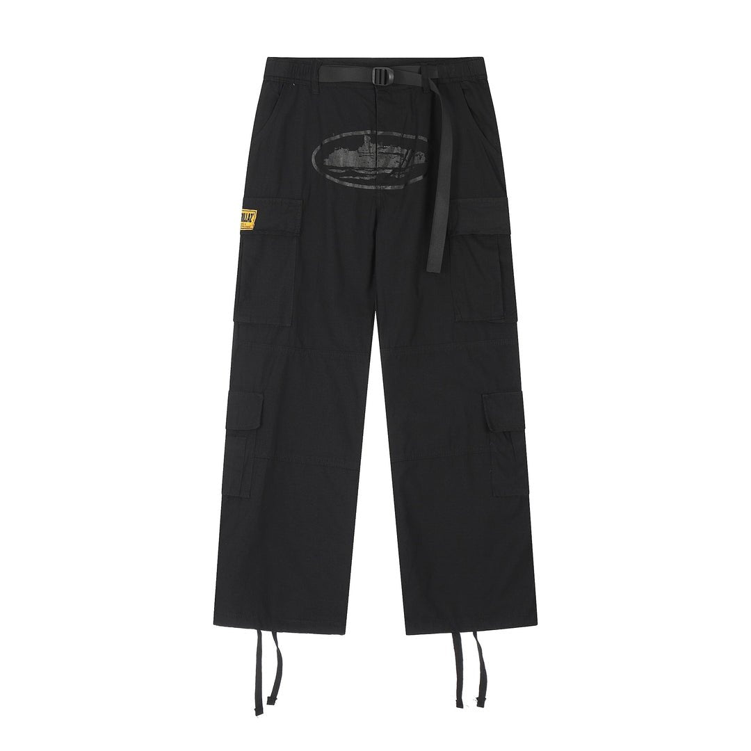 Corteiz Robuste Schwarze Cargo Hose – Lässiger Streetwear Workwear Style mit Taschen