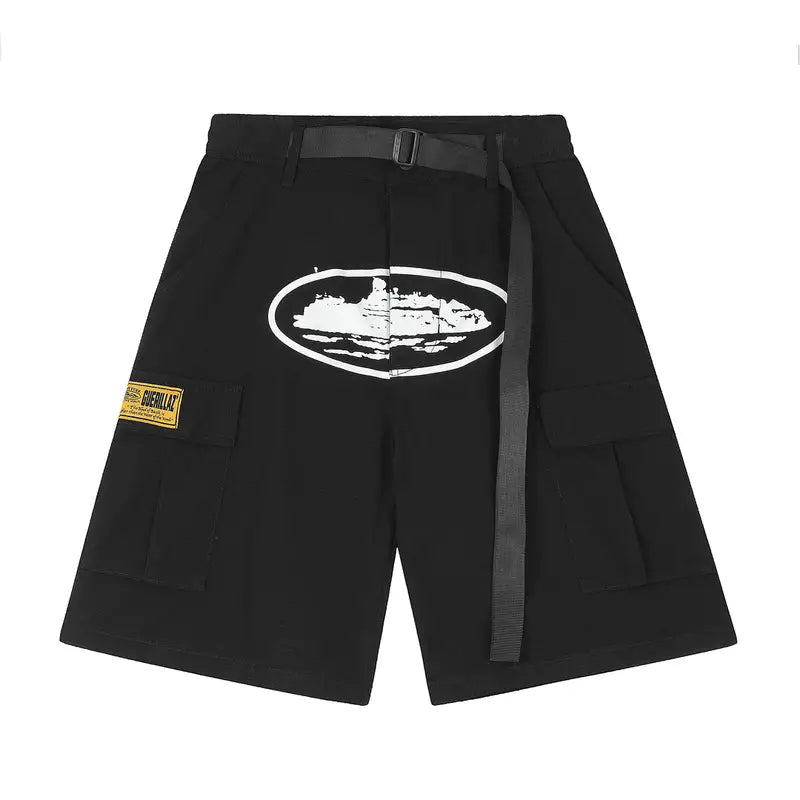 Corteiz Schwarze Cargo Shorts für Herren – Robust, Stylisch, Outdoor-Bereit