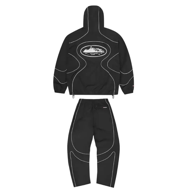 Exklusiver Nike x Corteiz Schwarzer Trainingsanzug - Stylisch, Bequem, Limitiert
