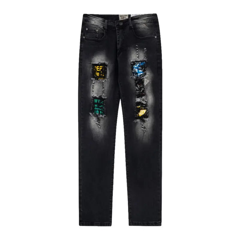 Gallery Dept. Handbemalte Distressed Denim Jeans – Einzigartiger Künstlerischer Streetwear-Look