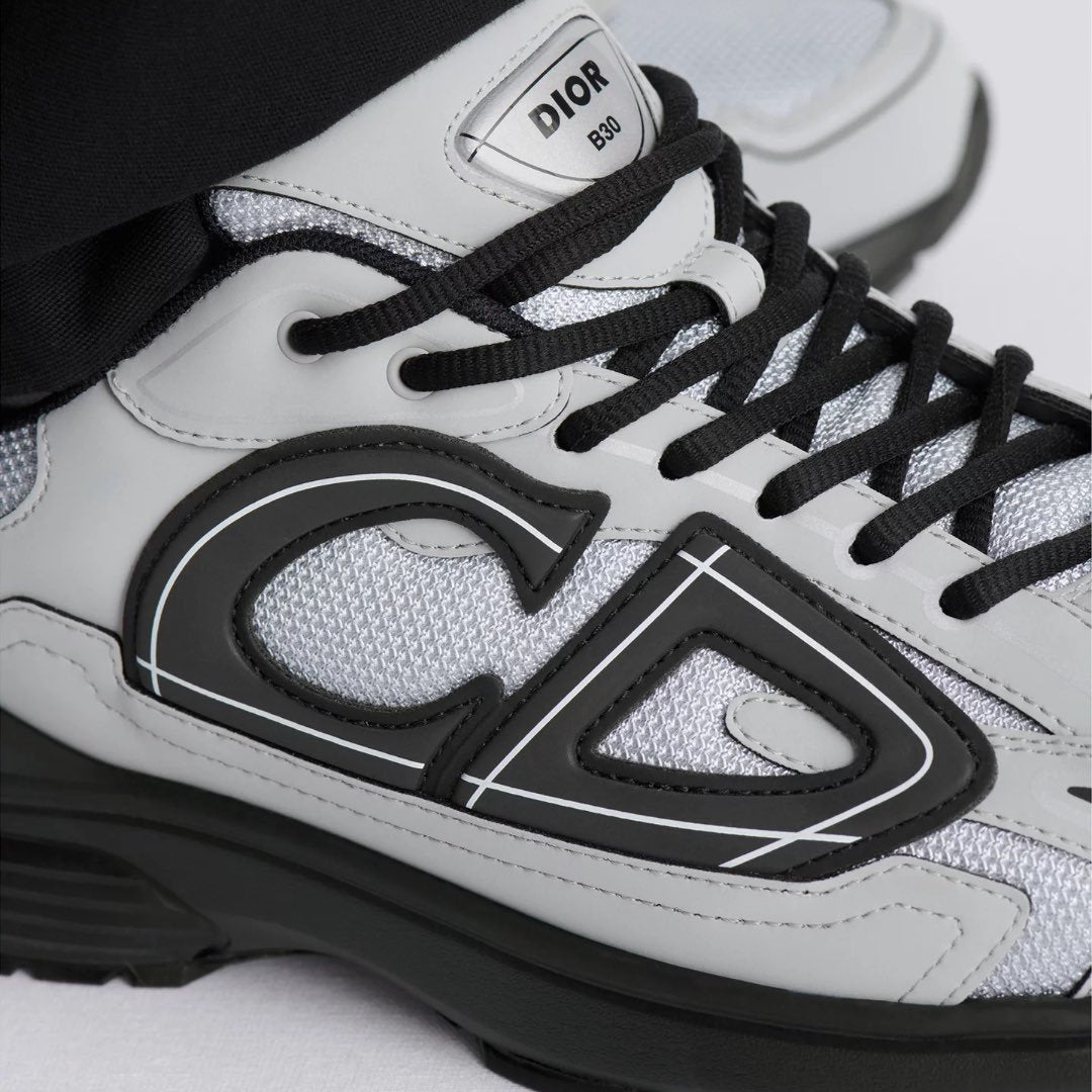 Dior B30 Grau Schwarz Sneaker Ultimativer Komfort Reflektierende CD30 Signatur Herrenschuh