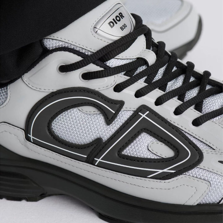 Dior B30 Grau Schwarz Sneaker Ultimativer Komfort Reflektierende CD30 Signatur Herrenschuh