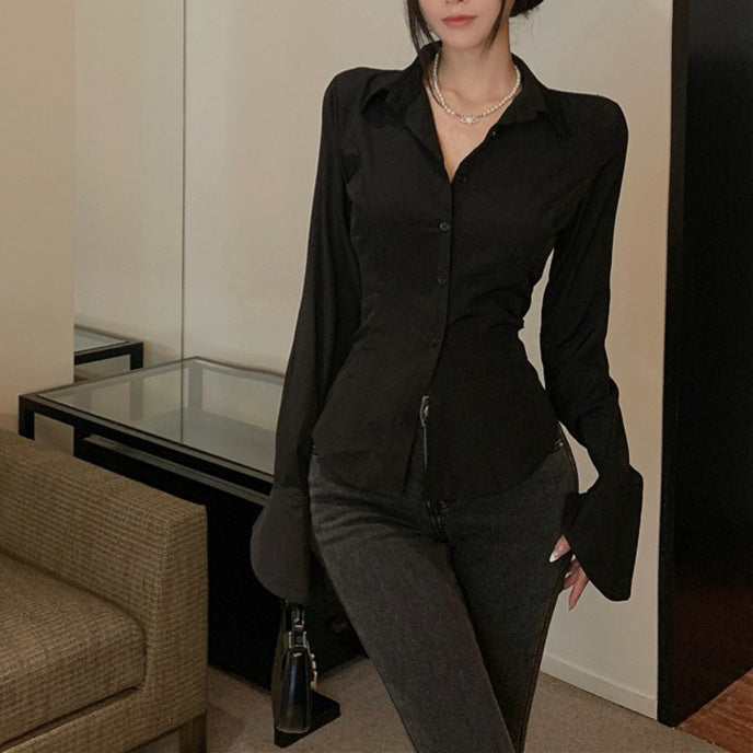 Back Lace-Up Bluse
