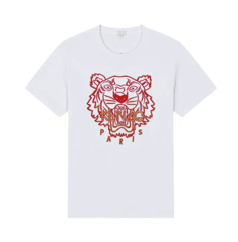 Kenzo Weißes Baumwoll-T-Shirt: Ikonisches Tiger-Logo, Premium-Qualität für Herren-Stil