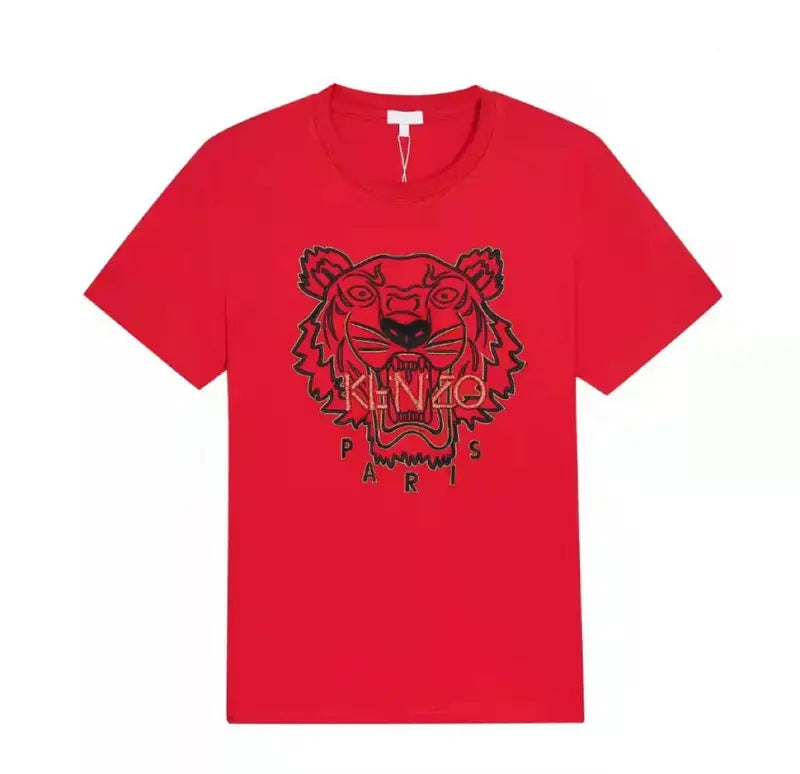 Kenzo T-Shirt Rot Herren, Premium Baumwolle, Kurzarm, Designer Streetwear Mode