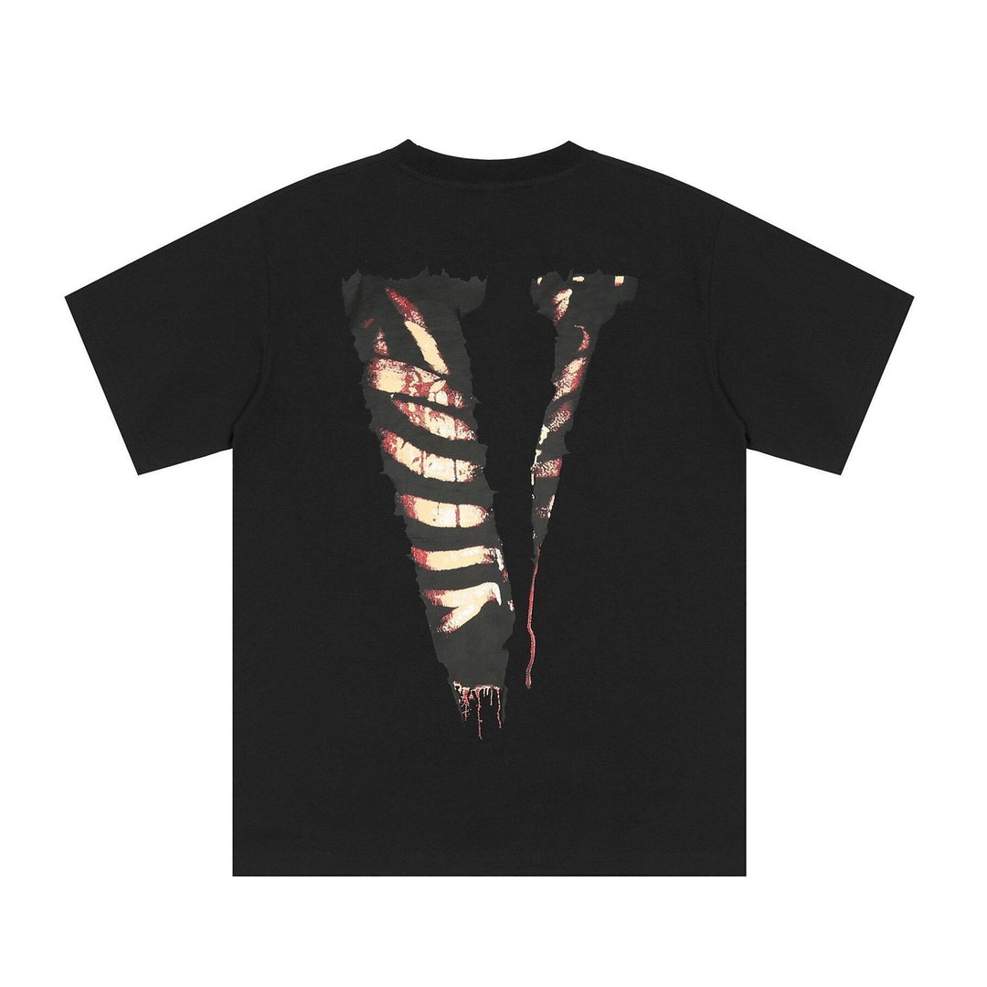V-LONE Friends Statement T-Shirt: Lässiges Baumwoll-Shirt Streetwear Schwarz/Weiß