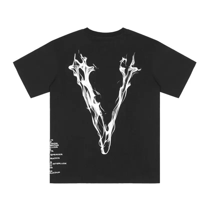 V-LONE Smoke Statement T-Shirt Unisex Baumwolle Schwarz Streetwear Design