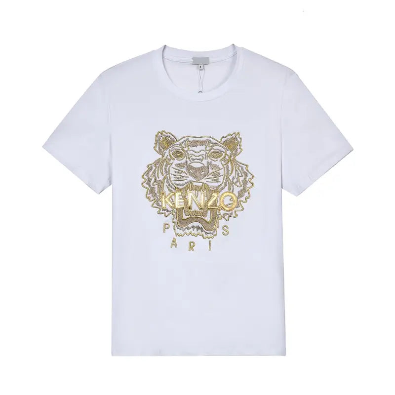 Kenzo T-Shirt Weiß-Gold: Modernes Statement für Stil, Komfort und Eleganz