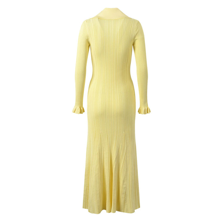 Strick-Midikleid mit Knopfleiste