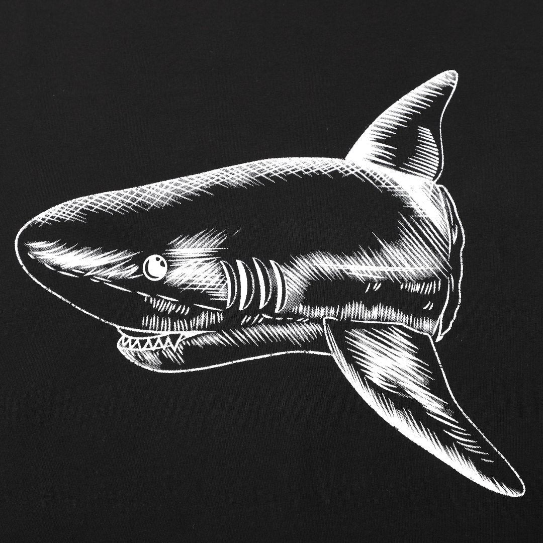 Palm Angels Shark T-Shirt: Luxuriöses Designer-Shirt mit Haifisch-Print, Urbaner Stil