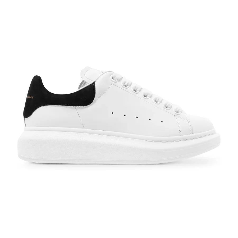 Alexander McQueen Erhöhte Sohle Weiß Schwarz Wildleder Sneaker Luxus Turnschuh