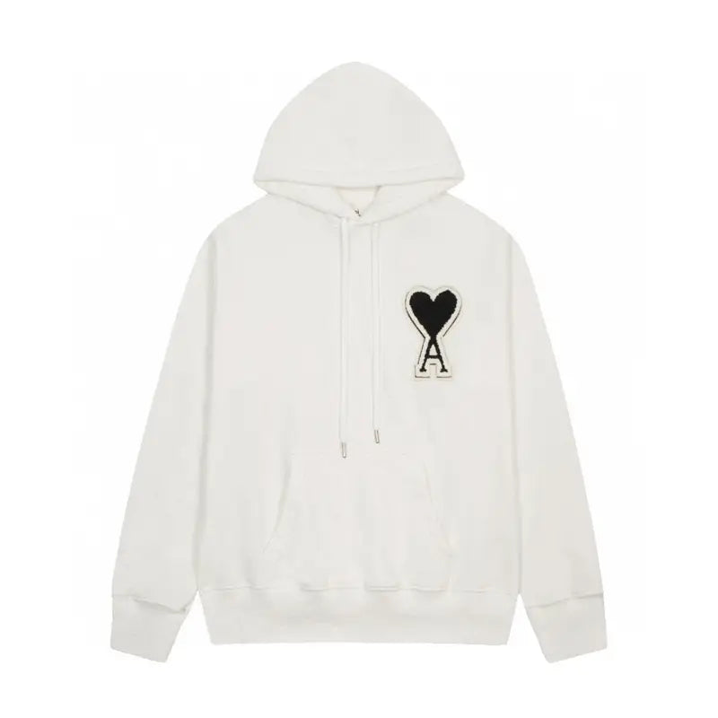 AMI Paris Herz-Patch Hoodie – Premium Bio-Baumwolle, Stilvoll & Bequem, Unisex