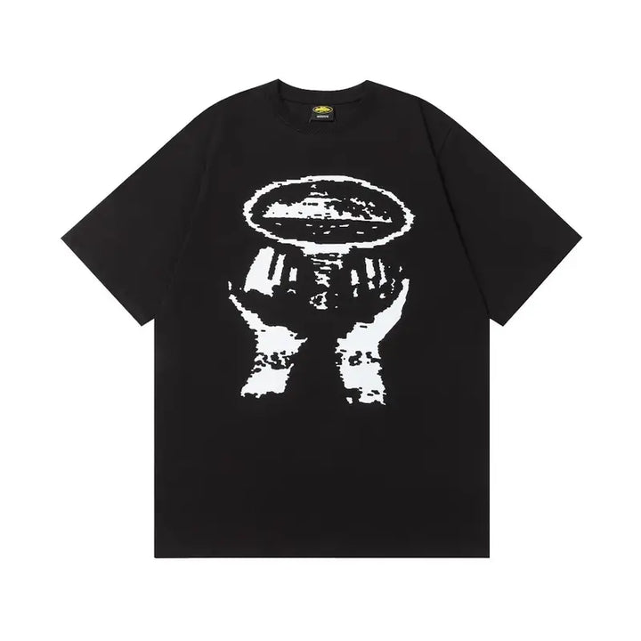 Corteiz Exklusives Streetwear T-Shirt Baumwolle Unisex Loose Fit Schwarz Stilvoll