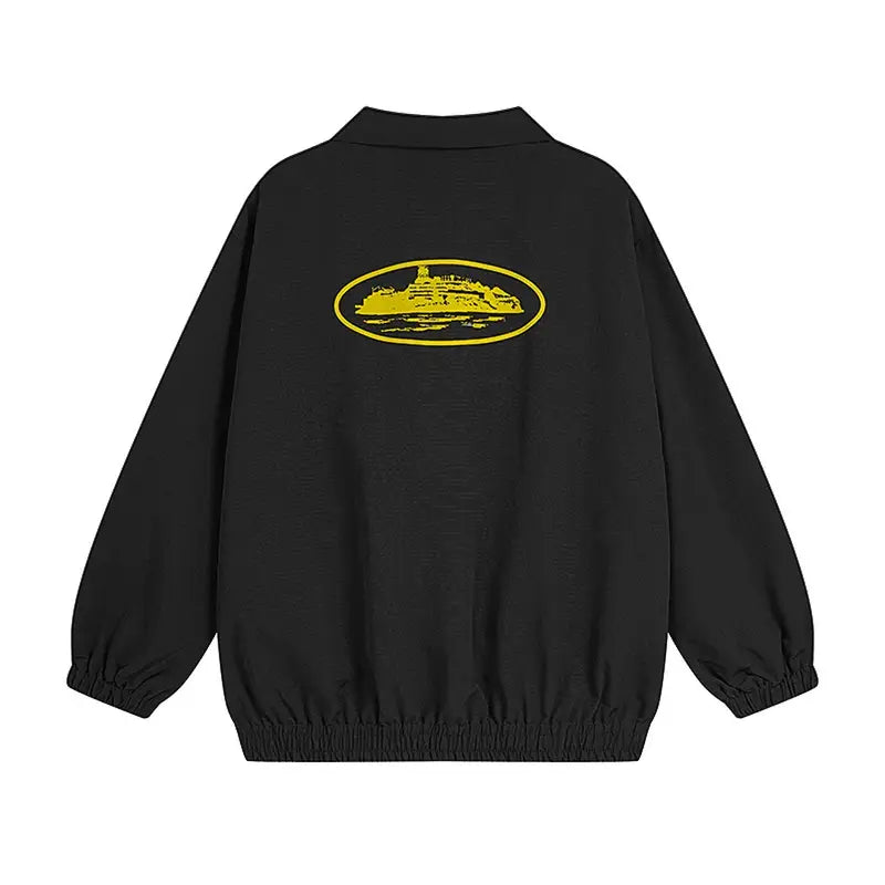 Corteiz Streetwear Jacke: Stylisch, Schwarz-Gelb, Exklusiv, Perfekt für Urban-Looks