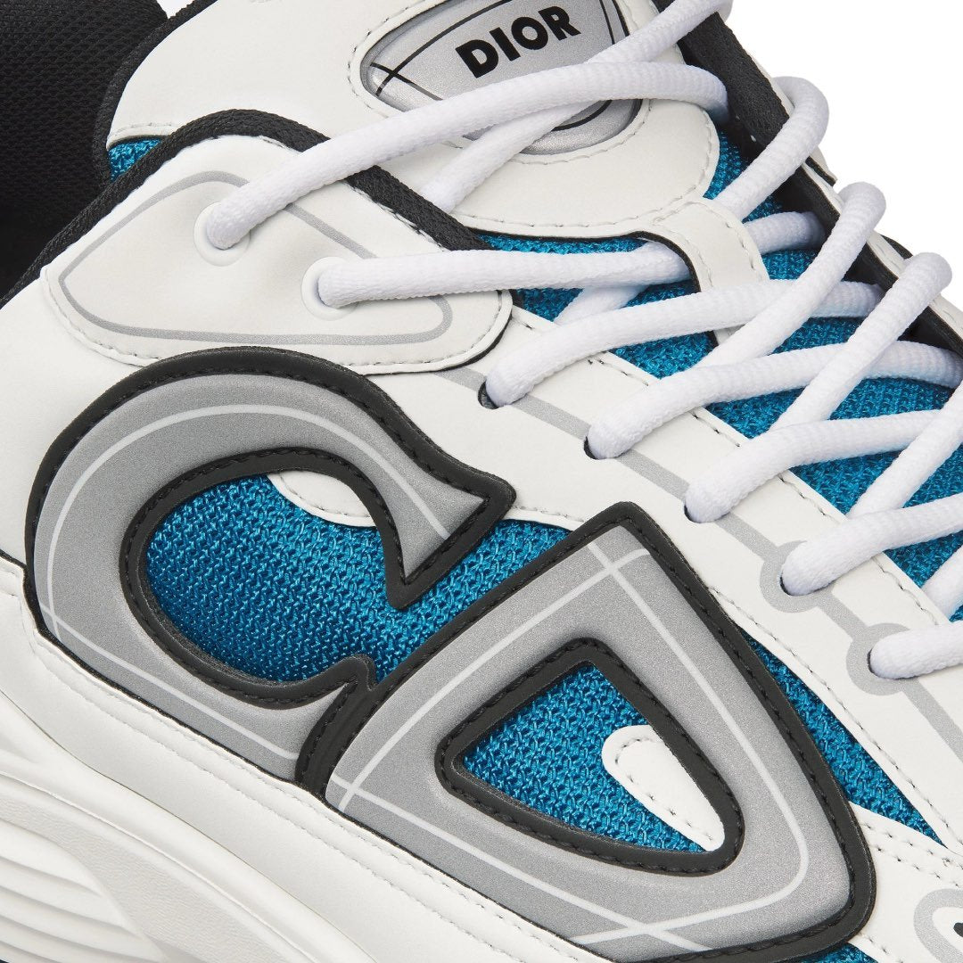 Dior B30 Blau Weiß Sportlicher Low-Top Sneaker: Modern, Bequem, Reflektierendes CD30 Design