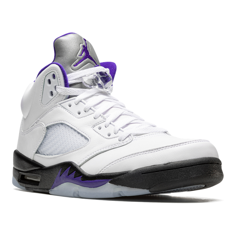 Air Jordan 5 Retro Concord Sneaker: Ikonischer Stil, Premium-Leder, Violette Akzente