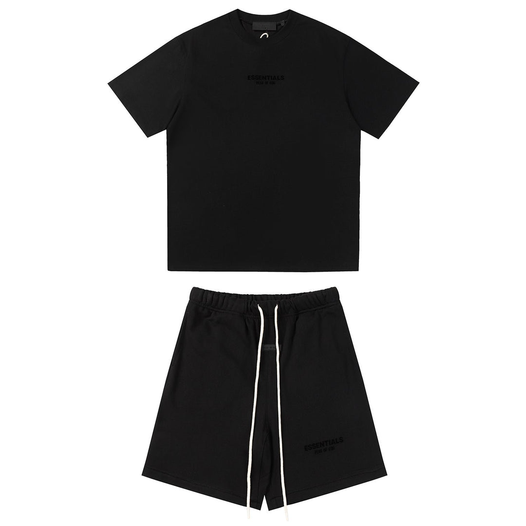 Essentials Fear of God Schwarzer Trainingsanzug: Luxuriöser Komfort, Oversized Streetwear Stil