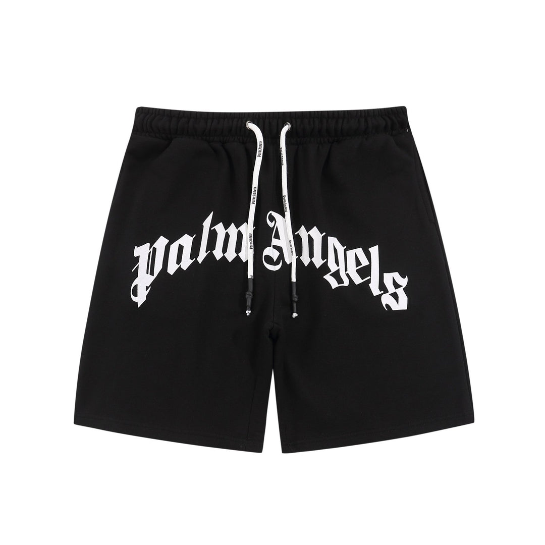 Stylische Palm Angels Schwarze Logo Shorts für Herren – Luxuriöser Freizeit-Look