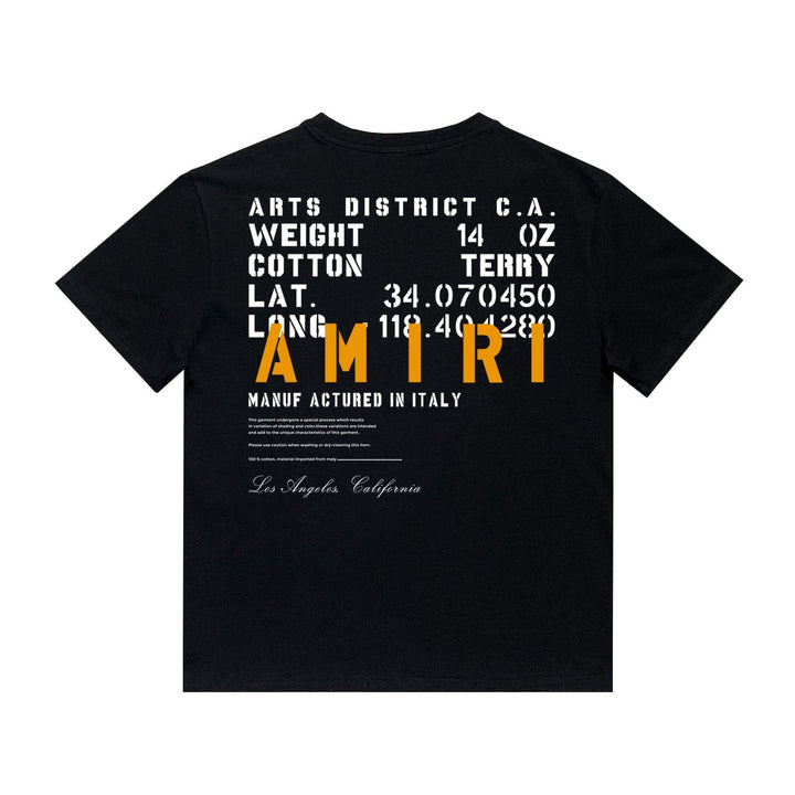 Amiri Militär Schwarz Specs Schablonen T-Shirt für Herren – Premium Style