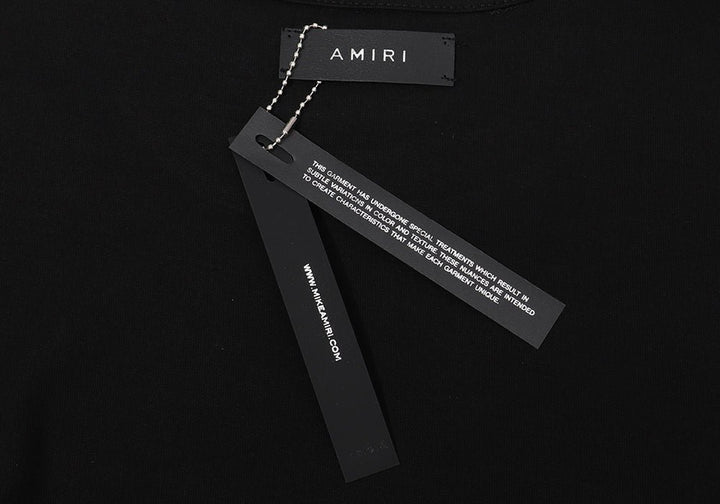 Amiri Militär Schwarz Specs Schablonen T-Shirt für Herren – Premium Style