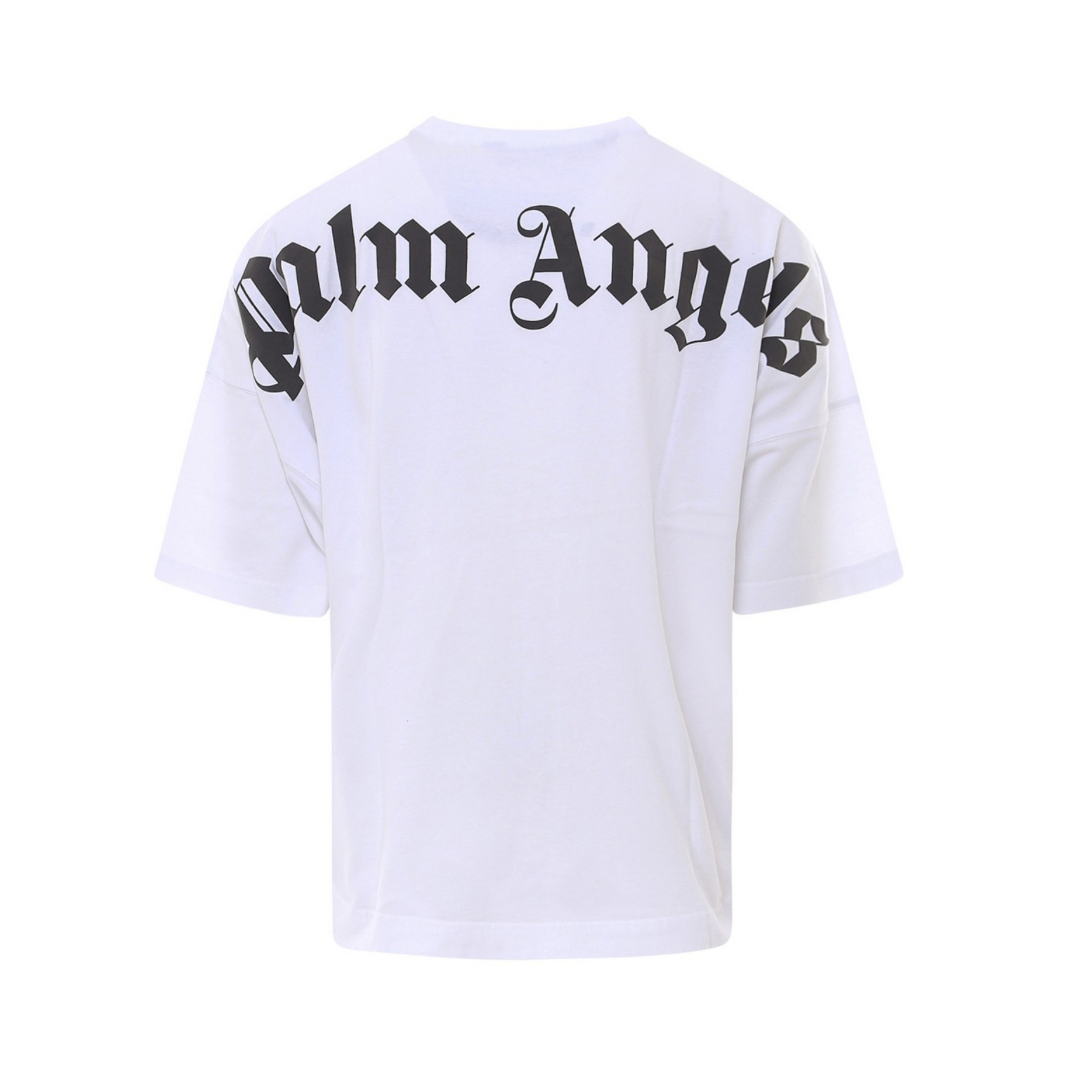 Exklusives Palm Angels Logo T-Shirt Herren Baumwolle Kurzarm Schwarz Luxus Fit
