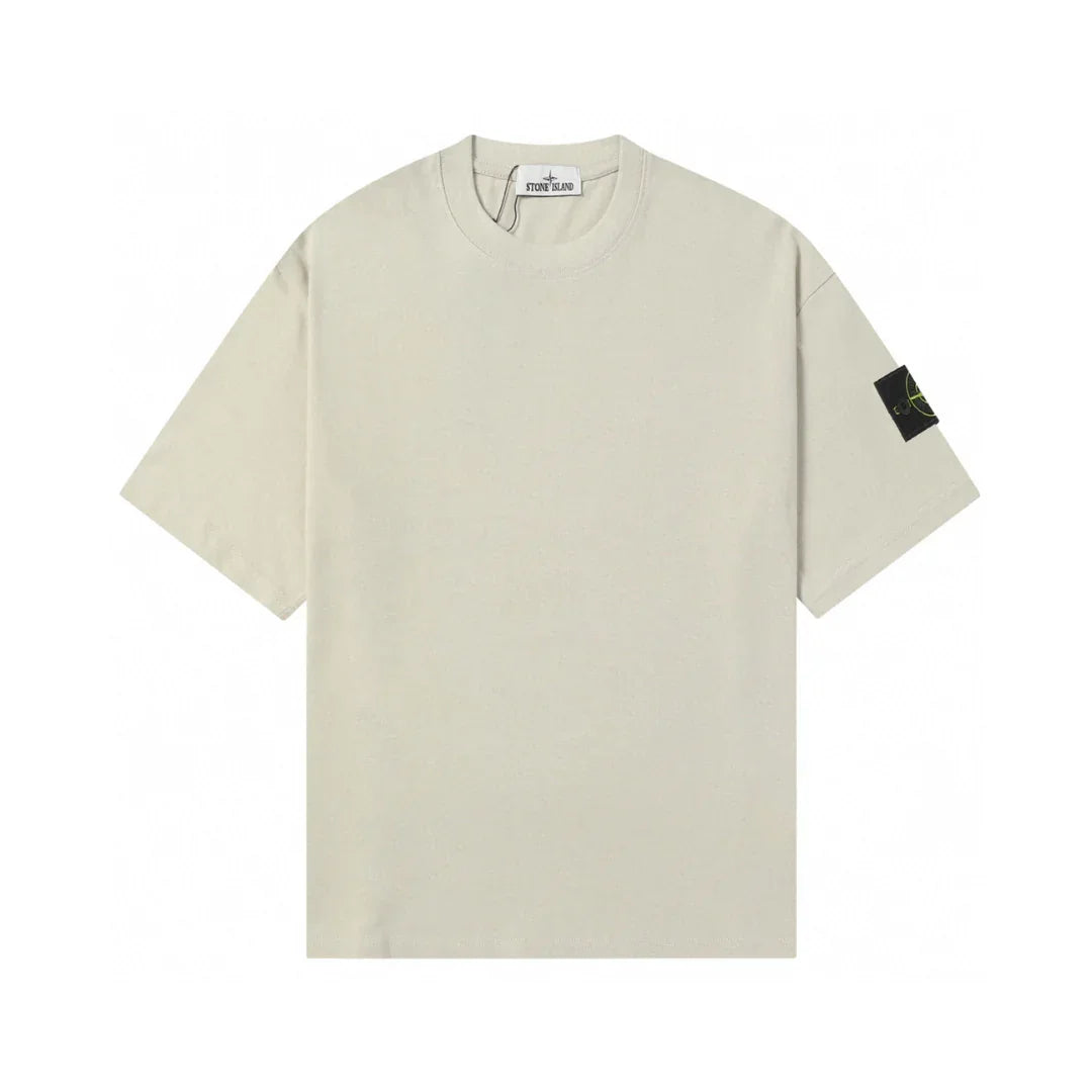 Stone Island Monochromes Herren T-Shirt – Innovativer Baumwoll-Komfort mit Kompass-Patch