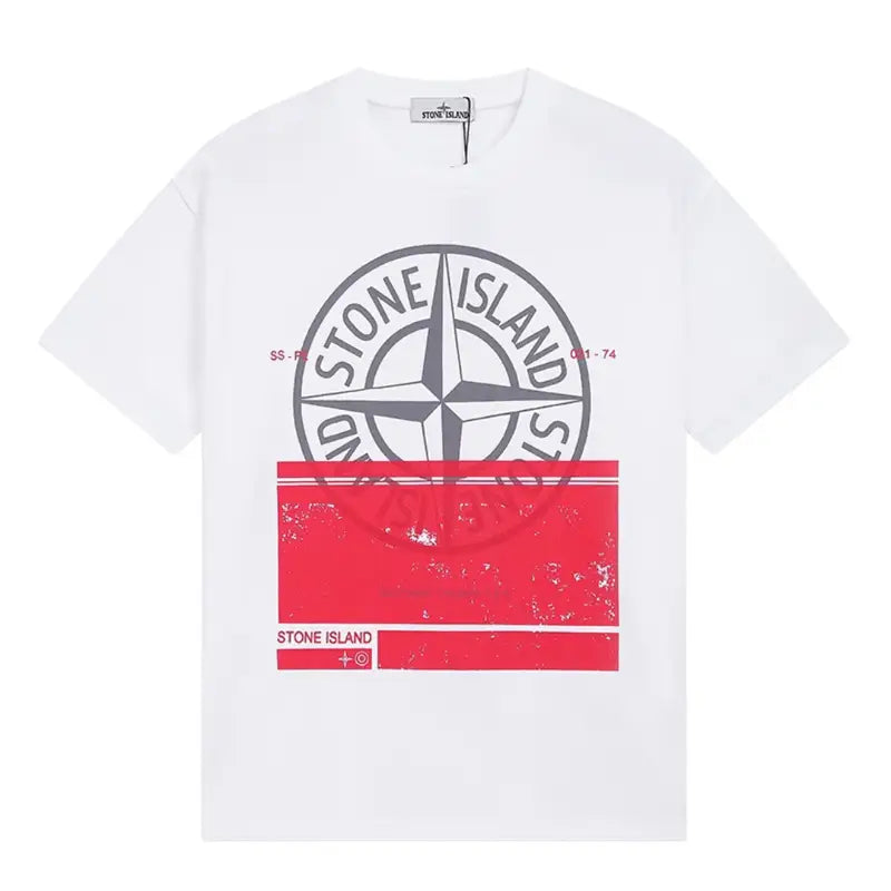 Stone Island Polychromatisches T-Shirt Herren – Innovatives Design, Hochwertige Baumwolle