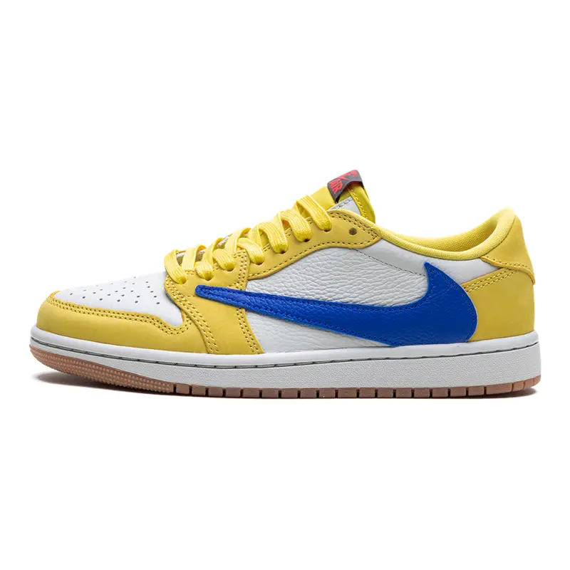 Exklusiver Travis Scott Jordan 1 Low OG WMNS Canary Damen Leder Sneaker