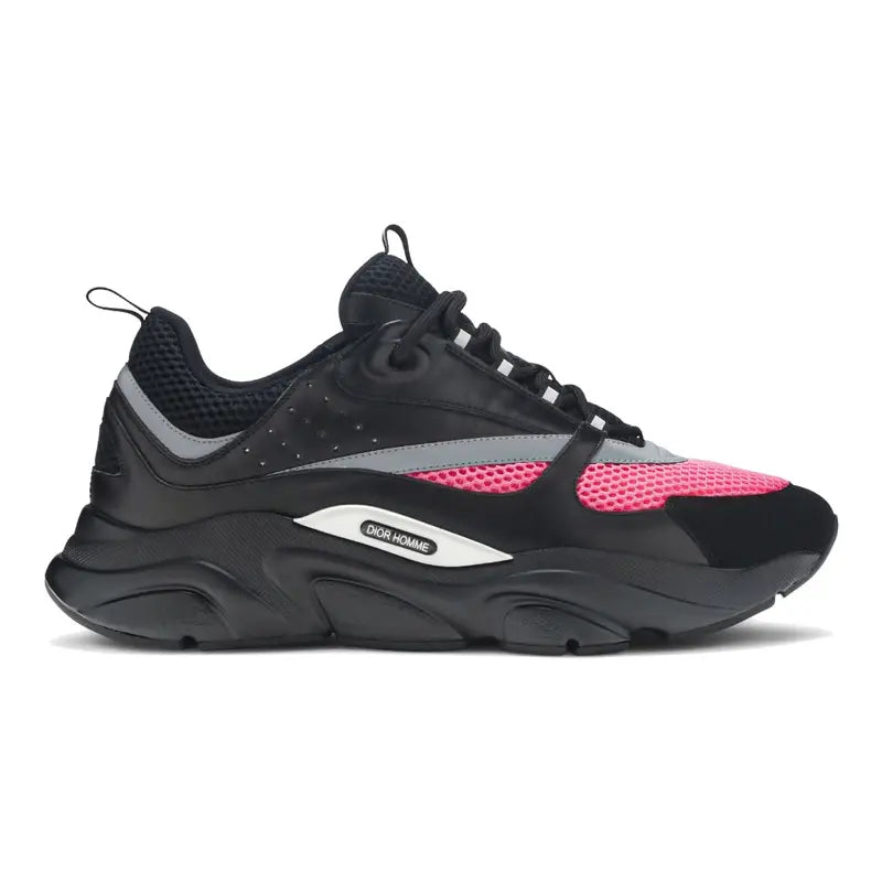Dior B22 Luxus Sneaker Rosa-Schwarz: Retro-Laufschuh mit Mesh & Leder