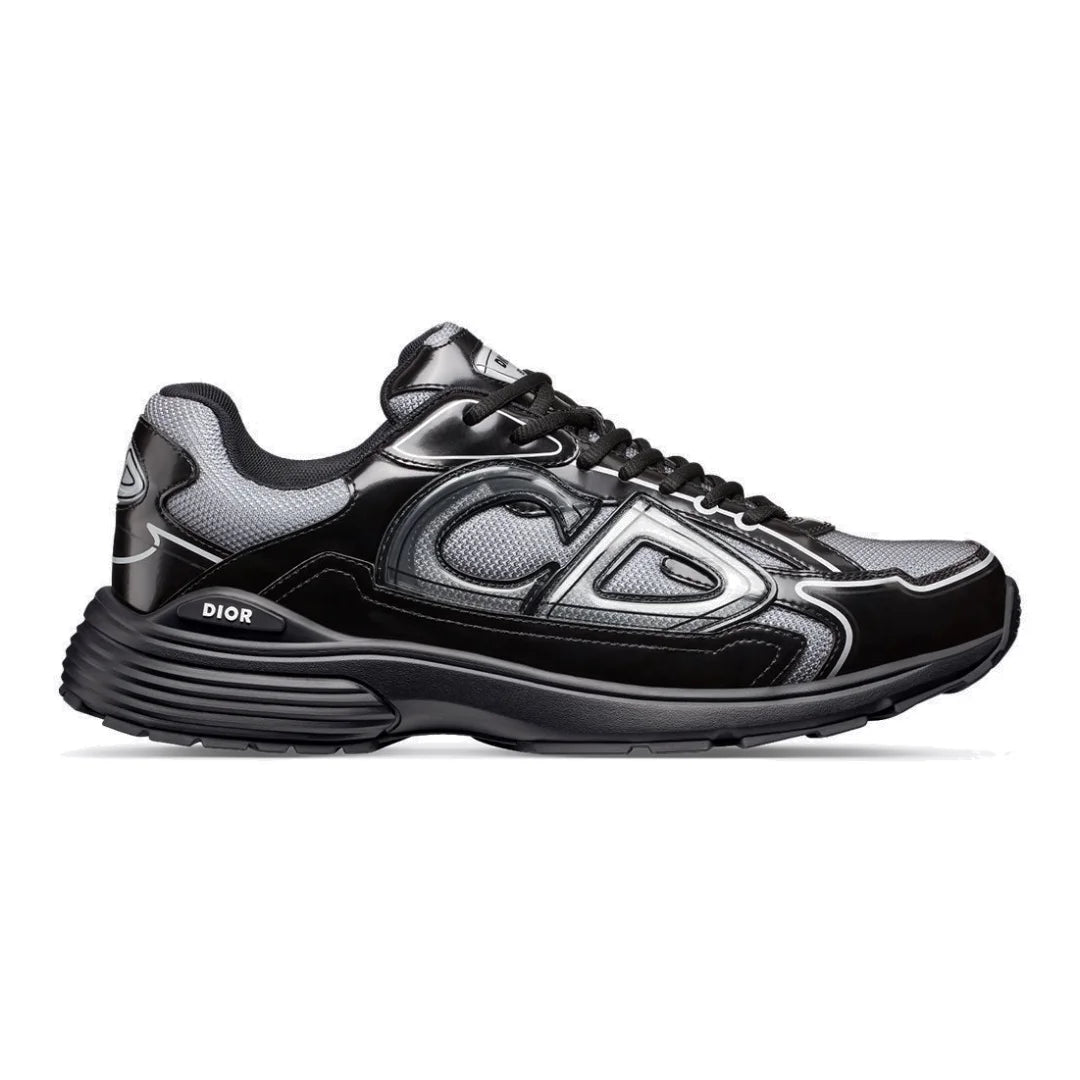 Dior B30 Countdown Sneaker: Luxuriöse Grau-Schwarze Mesh-Turnschuhe für Herren