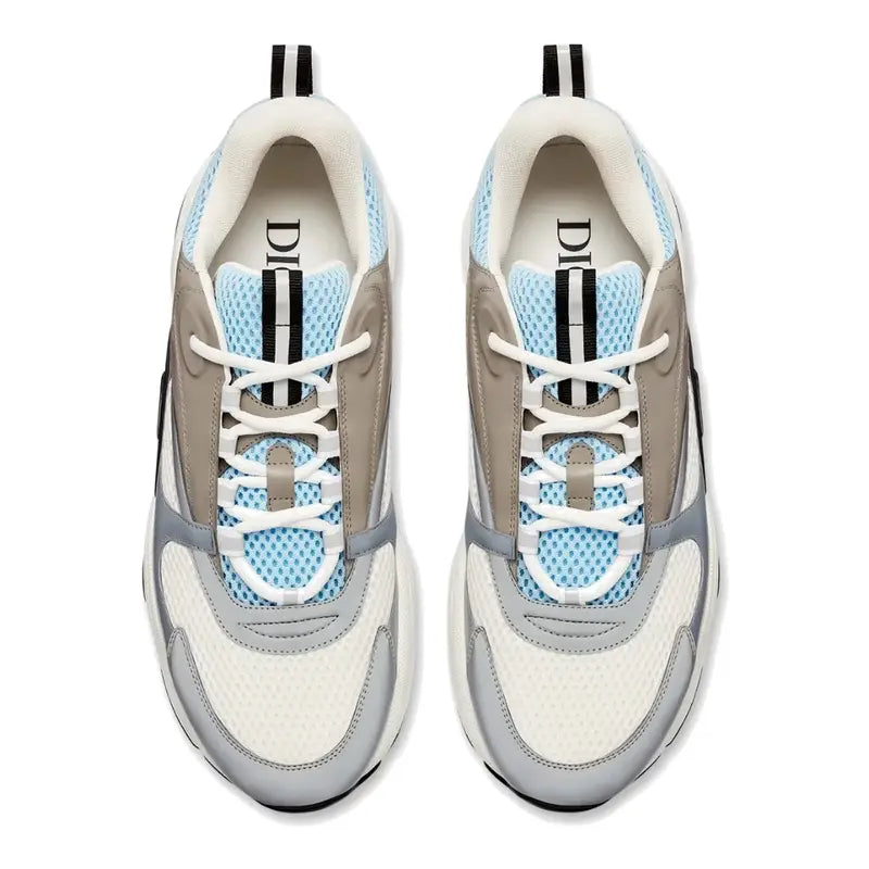 Dior B22 Sky Blue Grey Luxus Sneaker – Retro-Mesh & Leder für Stil