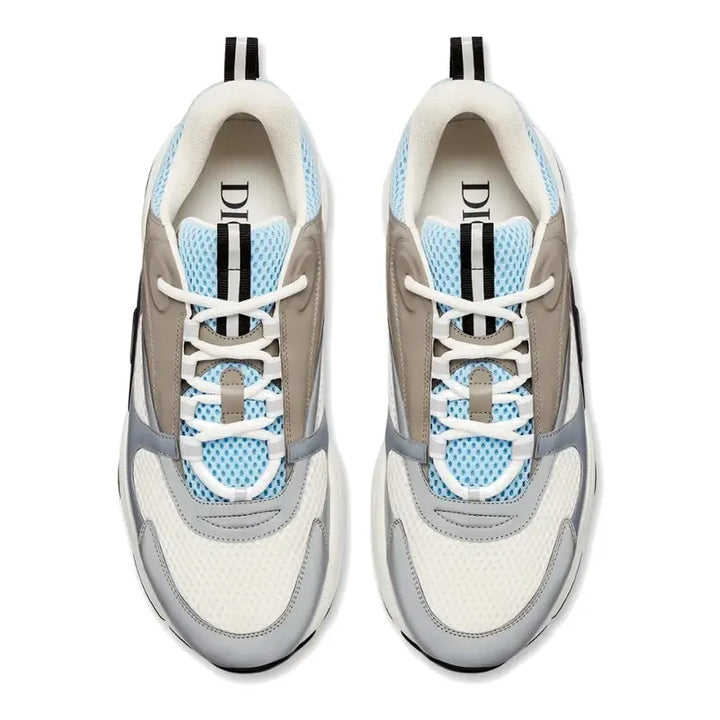 Dior B22 Sky Blue Grey Luxus Sneaker – Retro-Mesh & Leder für Stil
