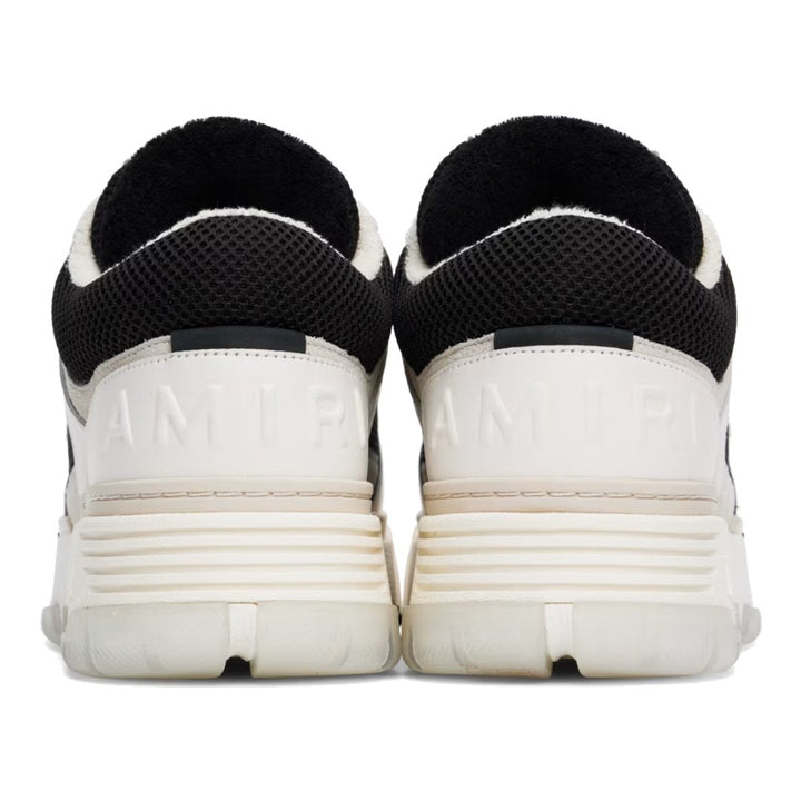 Amiri MA-1 High-Top Sneaker Schwarz Weiß Leder Chenille Klobiger Skater-Stil